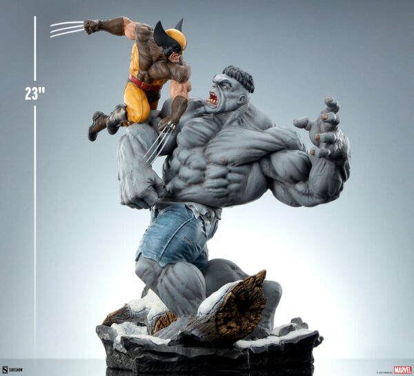 MARVEL – Statuette Wolverine vs Grey Hulk 58 cm – Image 7