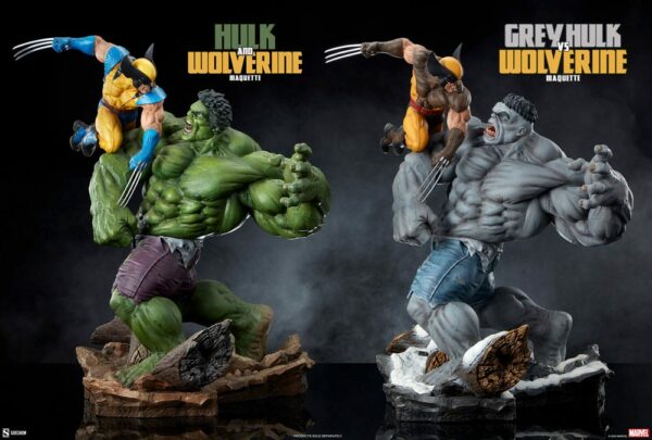 MARVEL – Statuette Wolverine vs Grey Hulk 58 cm – Image 14